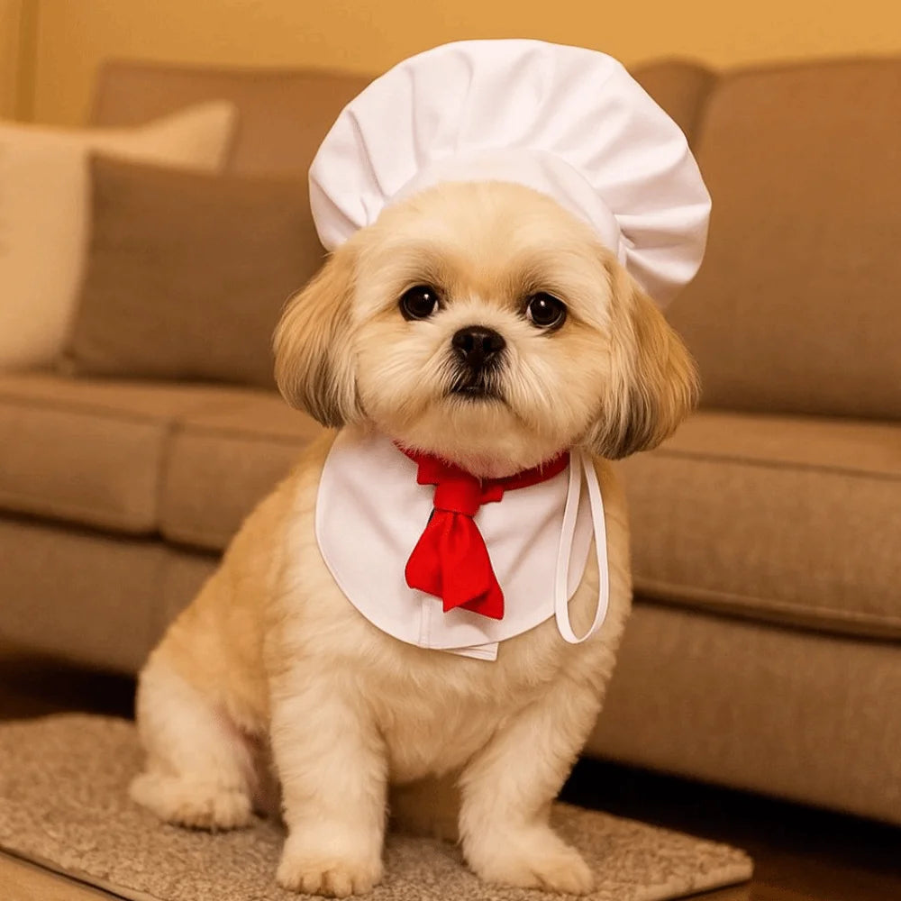 Pet Accessories Cute Pet Cooking King Hat Adjustable Stylish Chef Hat Set Comfortable Cat Cosplay Hat Pet Events