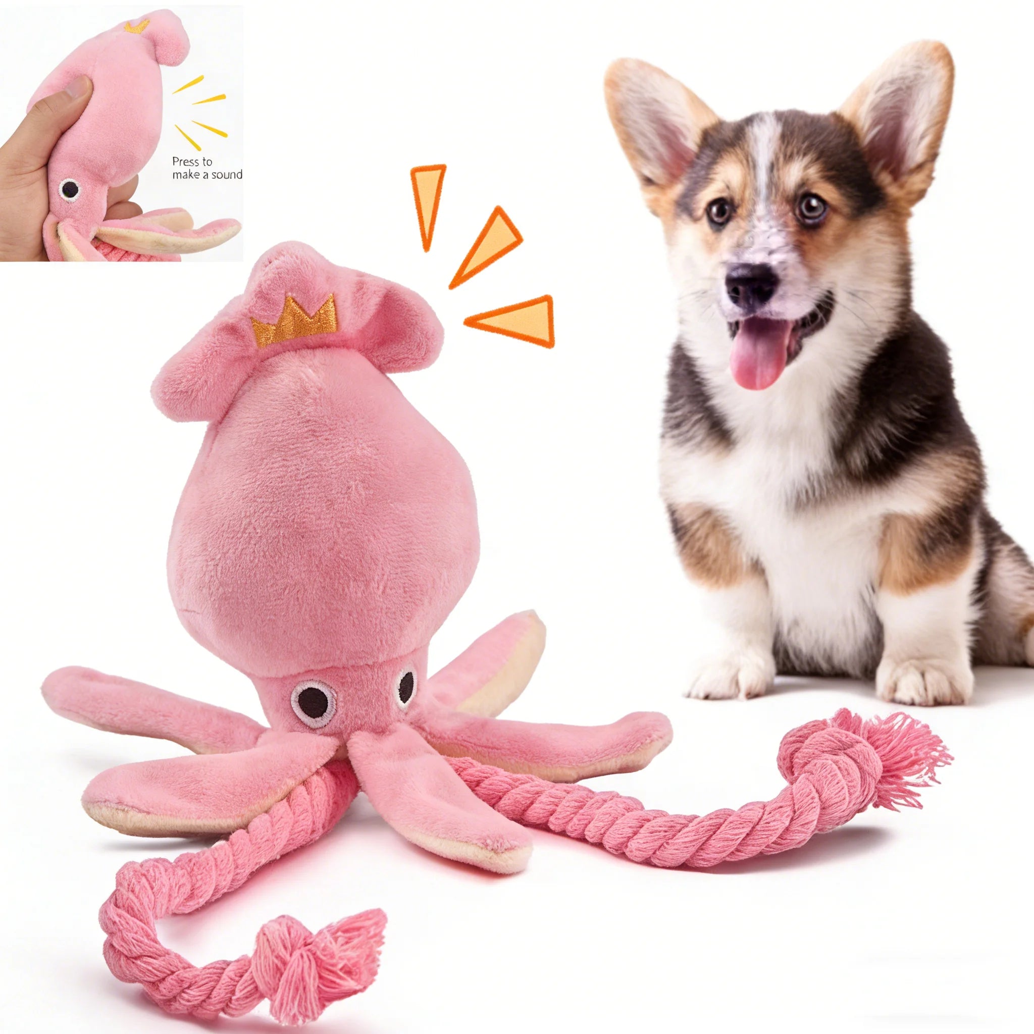 OctoPaws Squeaky Rope Toy