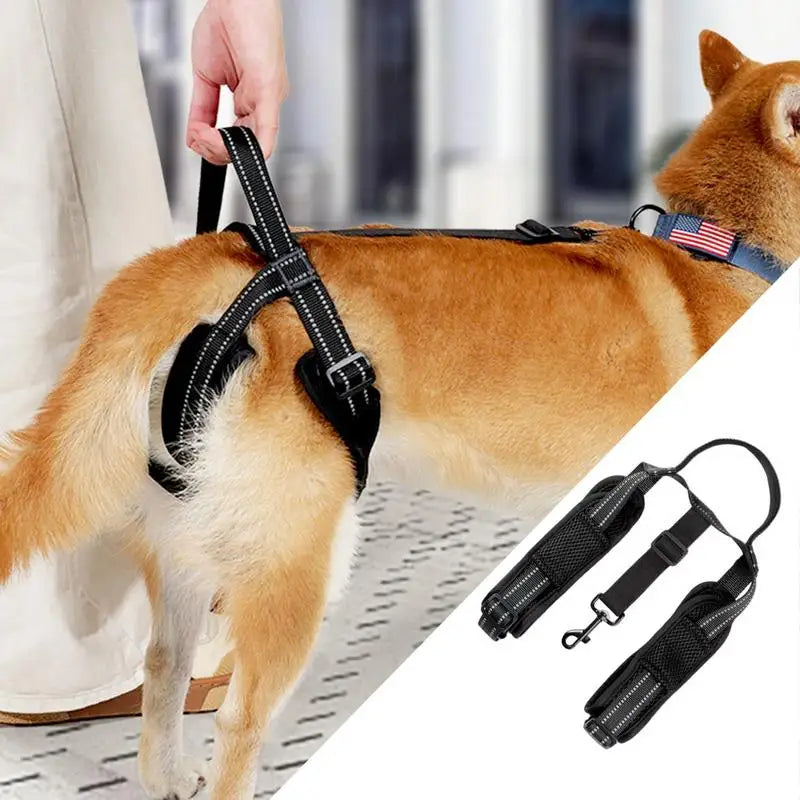 Dog Sling For Back Legs Comfortable Hip Support Harness With Reflective Strips Sturdy Handle Vest Harnesses Dog Lift Harness For