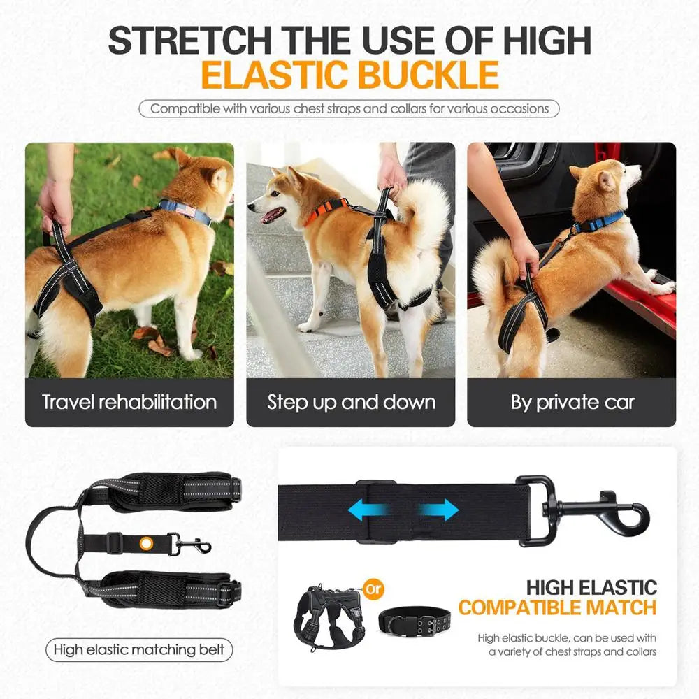 Dog Sling For Back Legs Comfortable Hip Support Harness With Reflective Strips Sturdy Handle Vest Harnesses Dog Lift Harness For
